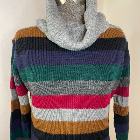 Vintage Montage cowl neck striped sweater - Picture 2 of 8